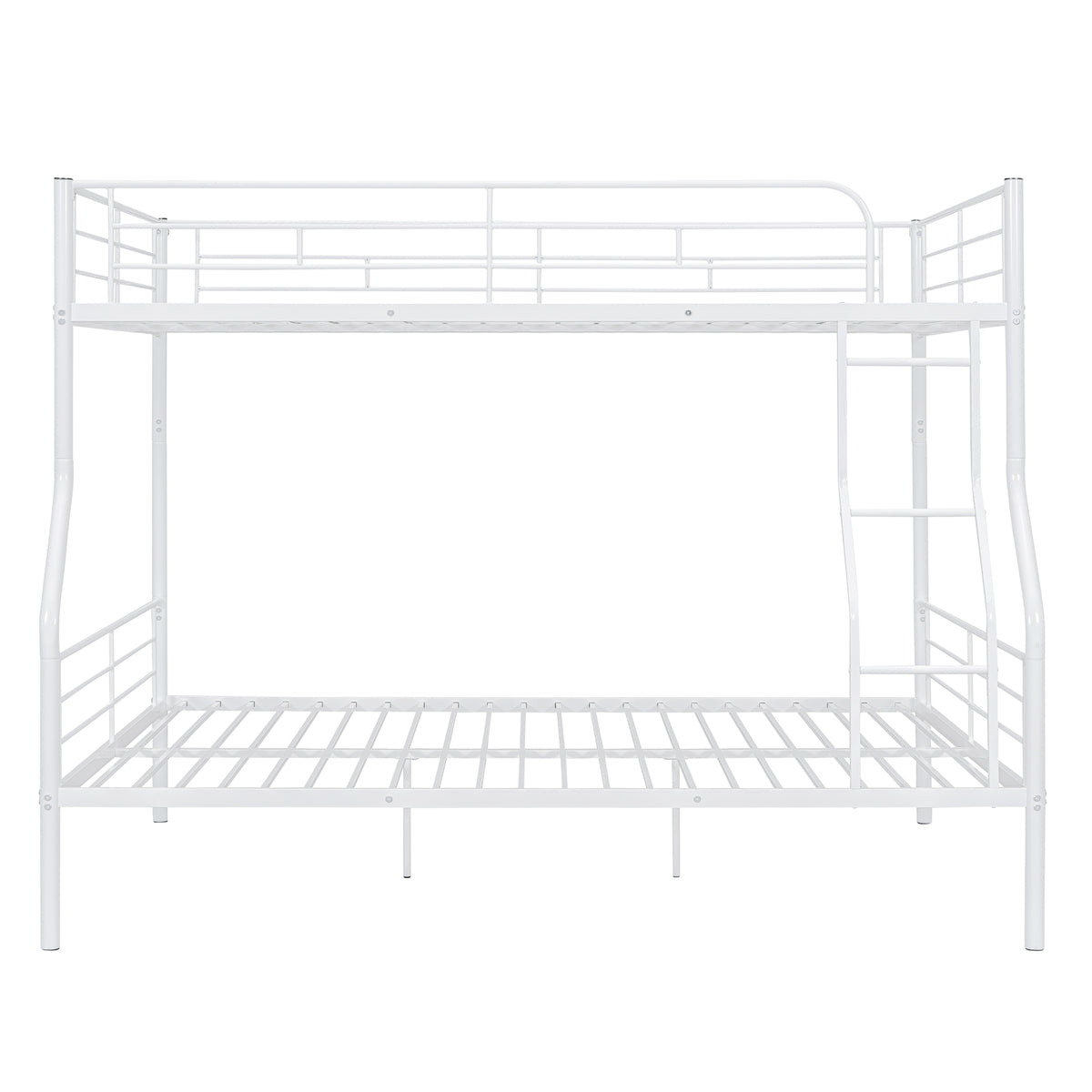 Full Xl Over Queen Metal Bunk Bed, White White Iron