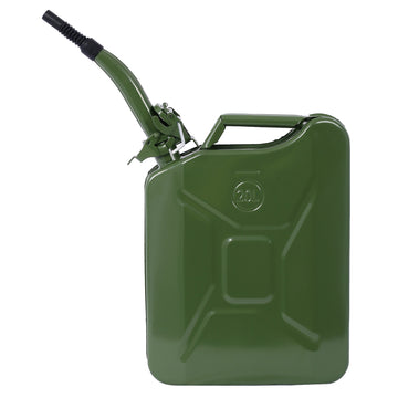 20 Liter 5 Gallon Jerry Fuel Can With Flexible Spout, Portable Jerry Cans Fuel Tank Steel Fuel Can, Fuels Gasoline Cars, Trucks, Equipment, Green Green Steel