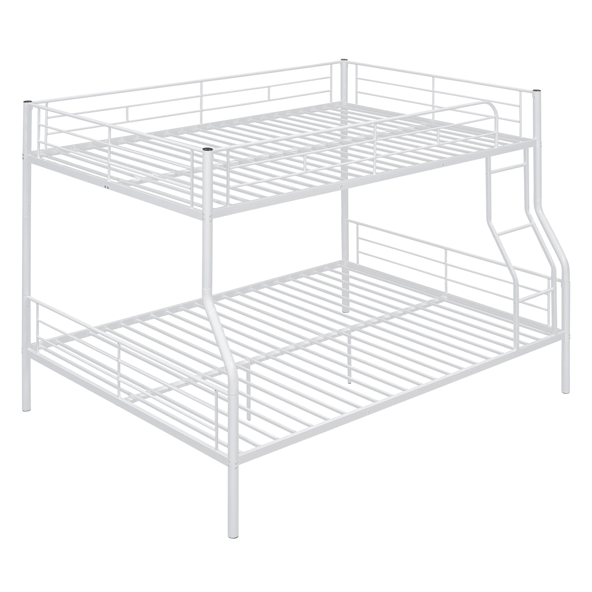 Full Xl Over Queen Metal Bunk Bed, White White Iron