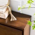 Walnut Colored Sideboard, Buffet Cabinet With 2 Outlet Holes, Storage Cabinet For Entryway, Hallway, Living Room, Kitchen, Dining Room, Bedroom, 39