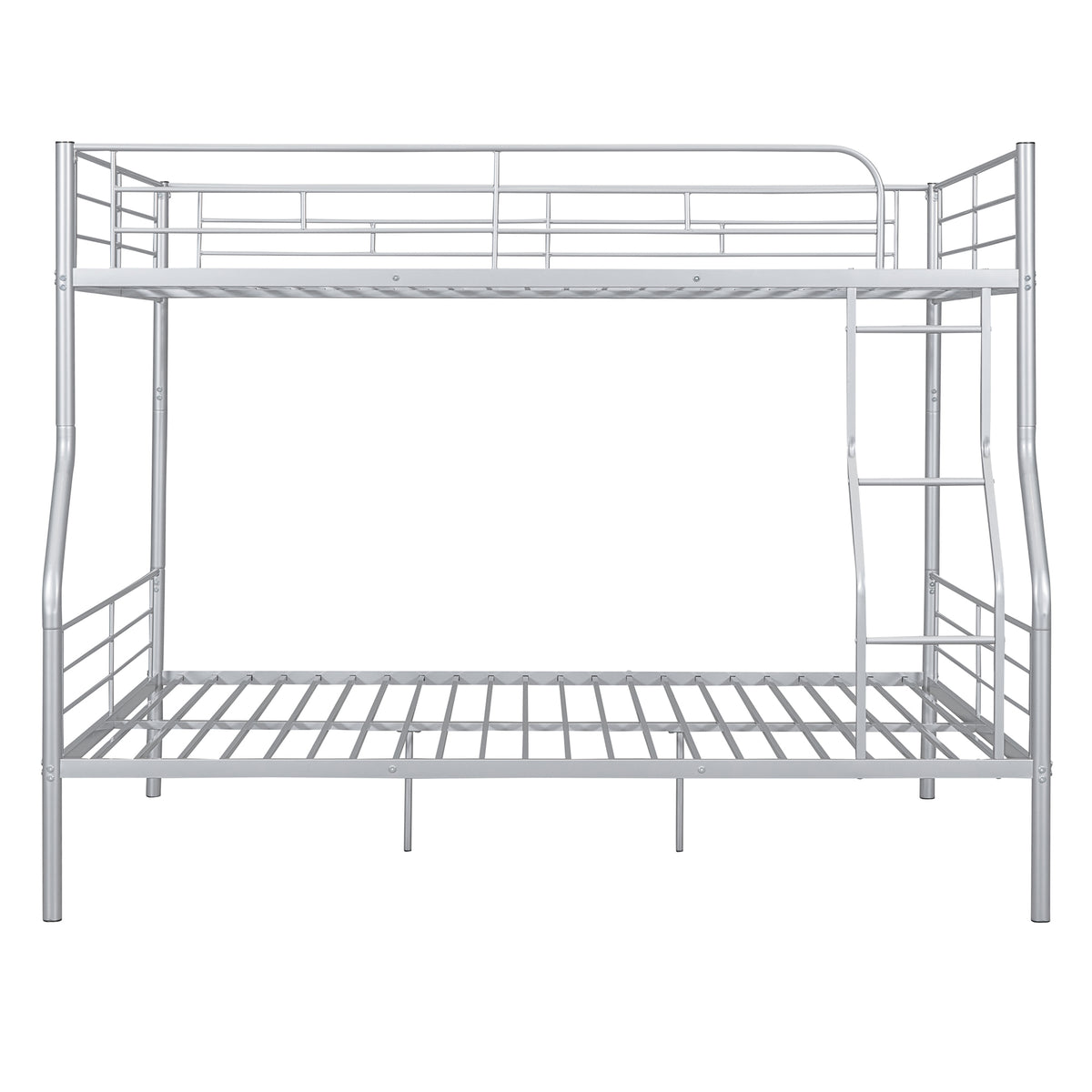 Full Xl Over Queen Metal Bunk Bed, Sliver Silver Iron