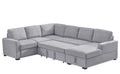 Ketterman 4 Piece Upholstered Sectional Light Gray Foam Linen