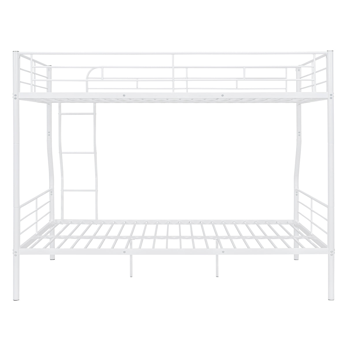 Full Xl Over Queen Metal Bunk Bed, White White Iron