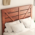 Queen Bed Frame Headboardwood Platform Bed Framenoise Free,No Box Spring Needed And Easy Assembly Tool,Large Under Bed Storage, Vintage Brown Box Spring Not Required Queen Dark Brown Bedroom Bed Frame Metal & Wood