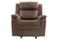 Contemporary Manual Motion Glider Recliner Chair 1Pc Living Room Furniture Dark Coffee Coffee Faux Leather Primary Living Space Cushion Back Contemporary,Modern Pillow Top Arms Faux Leather