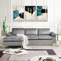 Shannon Velvet Sectional Sofa With Chaise Gray Foam Velvet