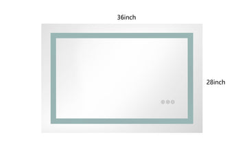 Led Lighted Bathroom Wall Mounted Mirror With High Lumen Anti Fog Separately Control Dimmer Function White Aluminium