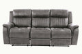 Contemporary Manual Motion Sofa 1Pc Couch Living Room Furniture Slate Blue Blue Grey Faux Leather Metal Primary Living Space Cushion Back Contemporary Pillow Top Arms Faux Leather 3 Seat