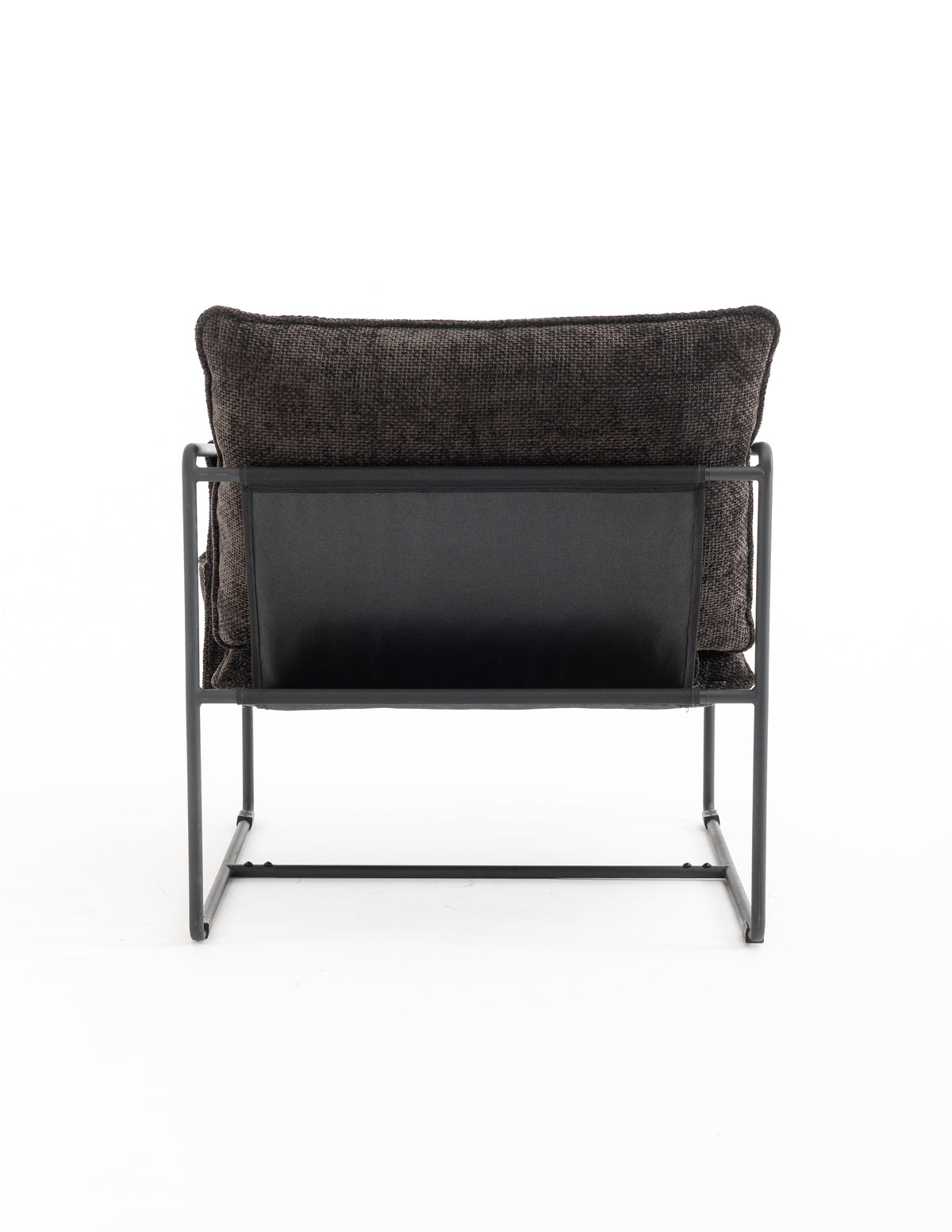 2 Chairs In 1 Box, Upholstered Hanging Armchair With Arm Pocket Metal Frame, Crushed Foam Cushions And Skin Friendly Braid For Living Room And Bedroom. Dark Gray Dark Grey Metal