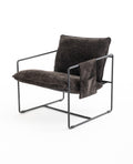 2 Chairs In 1 Box, Upholstered Hanging Armchair With Arm Pocket Metal Frame, Crushed Foam Cushions And Skin Friendly Braid For Living Room And Bedroom. Dark Gray Dark Grey Metal