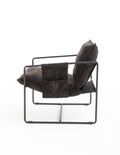 2 Chairs In 1 Box, Upholstered Hanging Armchair With Arm Pocket Metal Frame, Crushed Foam Cushions And Skin Friendly Braid For Living Room And Bedroom. Dark Gray Dark Grey Metal