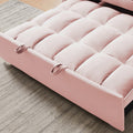 Modern Velvet Loveseat Futon Sofa Couch W Pullout Bed,Small Beautiful Seat Lounge Sofa W Reclining Backrest,Toss Pillows, Pockets,Furniture For Living Room,3 In 1 Convertible Sleeper Sofa Bed, Pink Pink Light Brown Velvet Wood Primary Living Space Medium