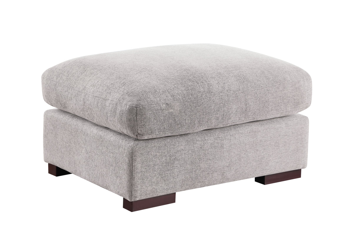 Tatman Linen Blend Sectional With 2 Ottomans Light Gray Foam Linen