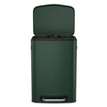 13 Gallon 50L Kitchen Foot Pedal Operated Soft Close Trash Can Stainless Steel Rectangular Bustbin With 30 Garbage Bags Green Green Steel