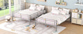 Full Over Full Metal Bunk Bed, Sliver Silver Iron