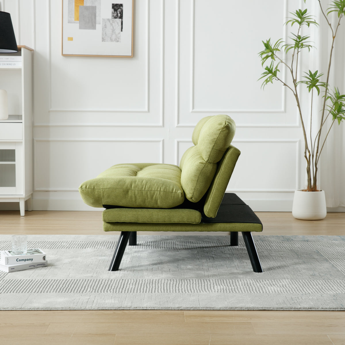 United We Win Furniture,Bedroom Furniture,Living Room Furniture,Sofa With Thick Cushion,Sofa Bed,Sleeper Sofa With Metal Feet. Green Linen 2 Seat