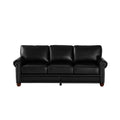 Classic Living Room Nails Sofa Black Faux Leather Black Foam Pu Leather