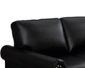 Living Room Sofa Loveseat Black Faux Leather Black Foam Pu Leather