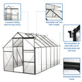 6X12 Ft Polycarbonate Greenhouse Raised Base And Anchor Aluminum Heavy Duty Walk In Greenhouses For Outdoor Backyard In All Season,Black Black Aluminium