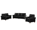 Living Room Sofa With Storage Sofa 1 2 3 Sectional Black Faux Leather Black Foam Pu Leather 6 Seat