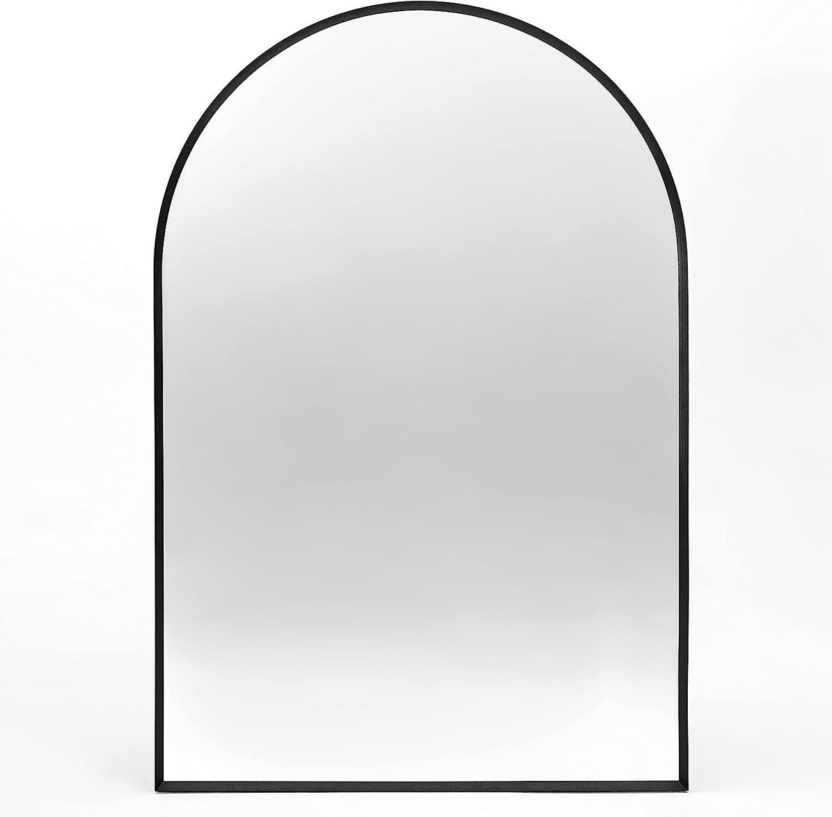 Black 24X36 Inch Metal Arch Barhroom Mirror Black Classic Mdf Glass Aluminium Alloy