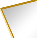 Gold 24X36 Inch Metal Arch Barhroom Mirror Gold Classic Mdf Glass Aluminium Alloy