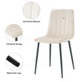Indoor Velvet Dining Chair, Modern Dining Kitchen Chair With Cushion Seat Back Black Coated Metal Legs Upholstered Side Chair For Home Kitchen Restaurant And Living Room Set Of 4 Cream Color Metal