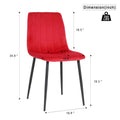 Table And Chair Set, One Table And Four Chairs. Clear Tempered Glass Table Top, 0.3 Feet Thick, Black Wrought Iron Legs. Black Spray Paint Chair Legs. Upholstered Chair Glass Red Metal Rectangular