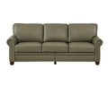 Classic Living Room Nails Sofa Taupe Faux Leather Grey Foam Pu Leather