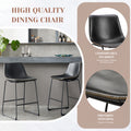 Sweetcrispy 26 Inch Counter Height Bar Stools Set Of 2 Leather Barstool With Back And Metal Leg Modern Bar Stools For Kitchen Island Pub Living Room Black Pu