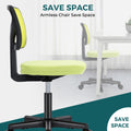 Sweetcrispy Armless Desk Chair Small Home Office Chair With Lumbar Support Green Nylon Mesh