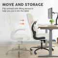 Sweetcrispy Executive Office Pu Leather Desk Chair High Back Flip Up Armrest Adjustable Ergonomic Home Office Chair White Pu Leather