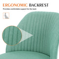 Sweetcrispy Armless Home Office Desk Chair With Wheels Adjustable Swivel Task Computer Vanity Chair For Small Spaces Green Fabric