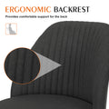 Sweetcrispy Armless Home Office Desk Chair With Wheels Adjustable Swivel Task Computer Vanity Chair For Small Spaces Dark Gray Fabric