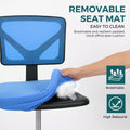 Sweetcrispy Armless Desk Chair Small Home Office Chair With Lumbar Support Blue Nylon Mesh