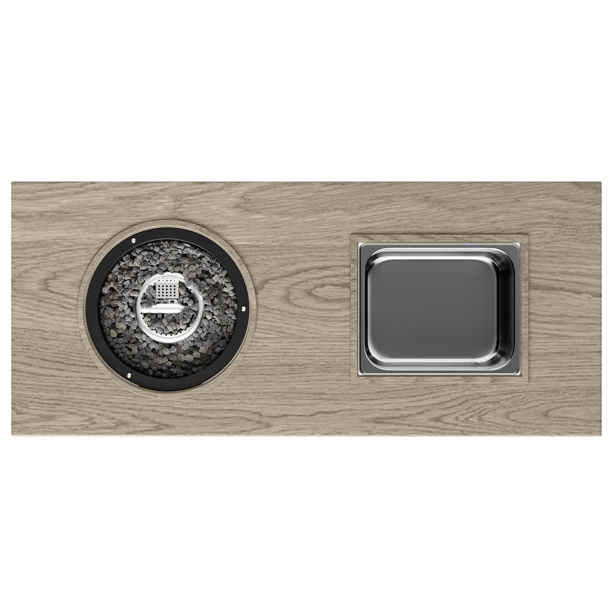 3 In 1 Coffee Table With Ice Bucket And Fire Pit Beige Beige Aluminium
