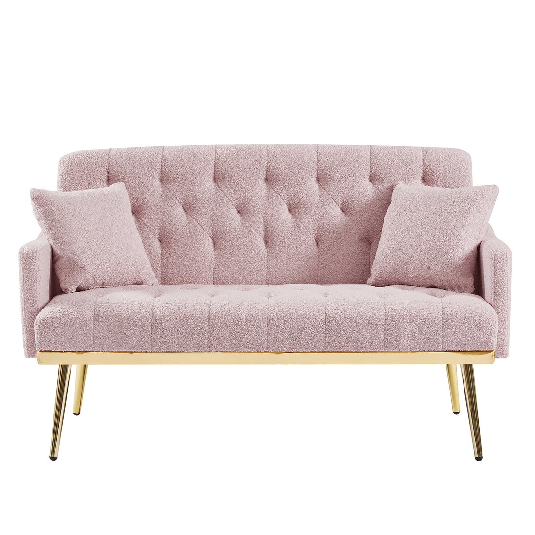 Pink Teddy Fabric 2 Seater Sofa Pink Engineered Wood