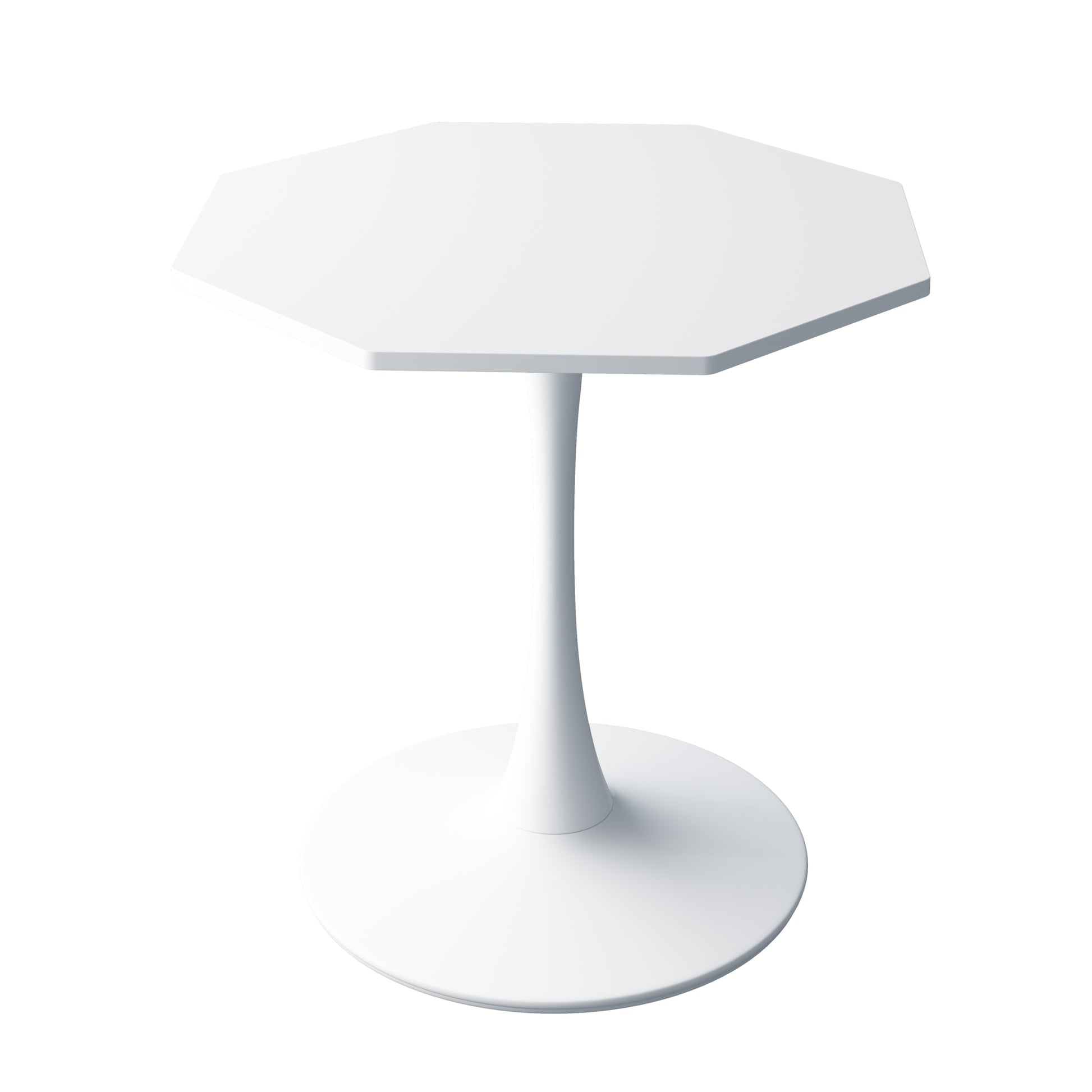 31.50"Modern Octagonal Coffee Table With Mdf Table Top,Metal Base, For Dining Room, Kitchen, Living Room,White White Mdf