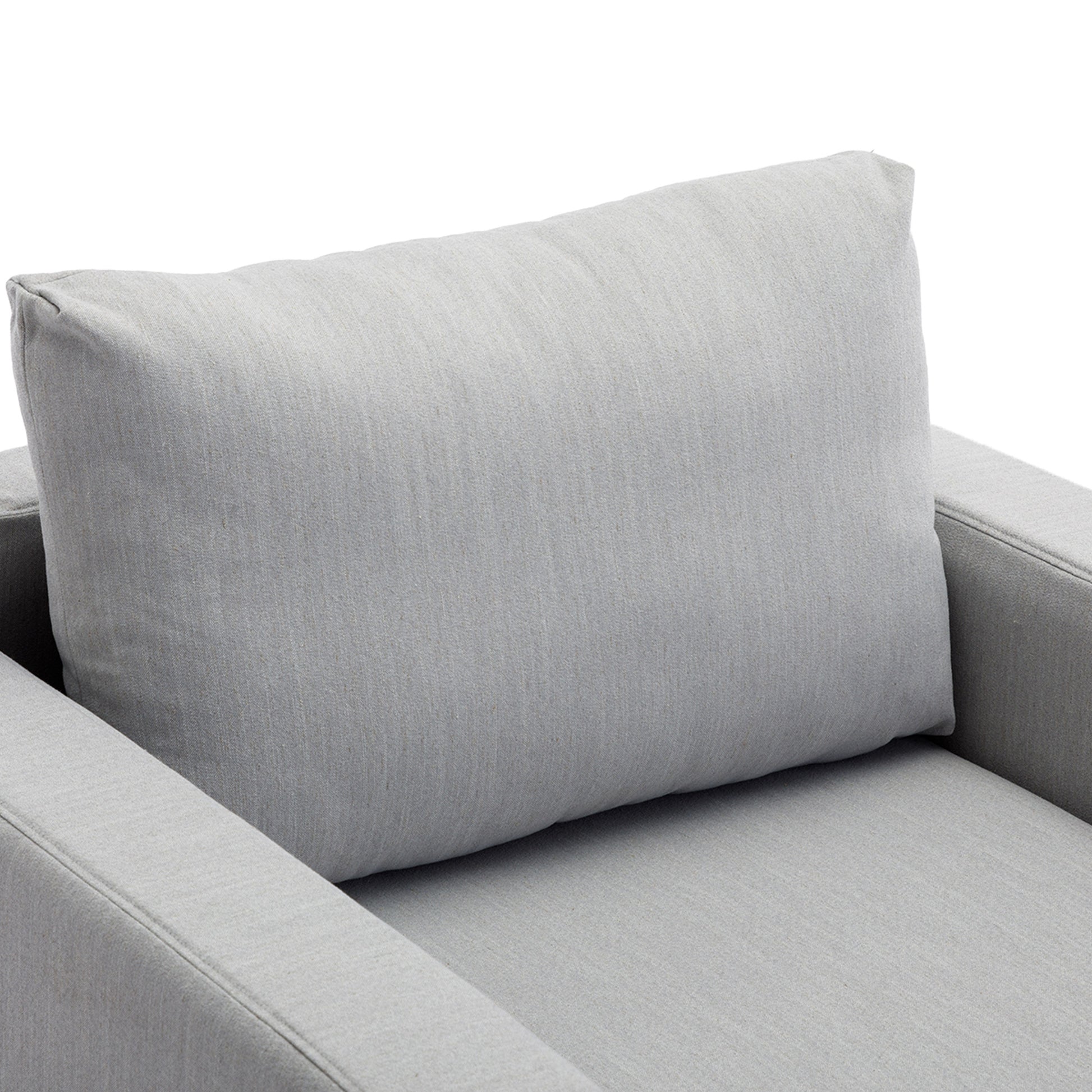 4 Seat Module Sectional Sofa Couch With 1 Ottoman,Seat Cushion And Back Cushion Removable And Washable,Light Grey Light Grey Wood Primary Living Space Soft Modern Rubberwood Foam Linen 4 Seat