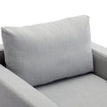 Single Seat Module Sofa Sectional Couch With 1 Ottoman,Cushion Covers Removable And Washable,Light Grey Light Grey Wood Primary Living Space Soft Modern Rubberwood Foam Linen 1 Seat