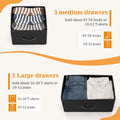 Sweetcrispy Dresser For Bedroom Storage Drawers Fabric Storage Tower With 5 Drawers, Chest Of Drawers With Fabric Bins Black Metal