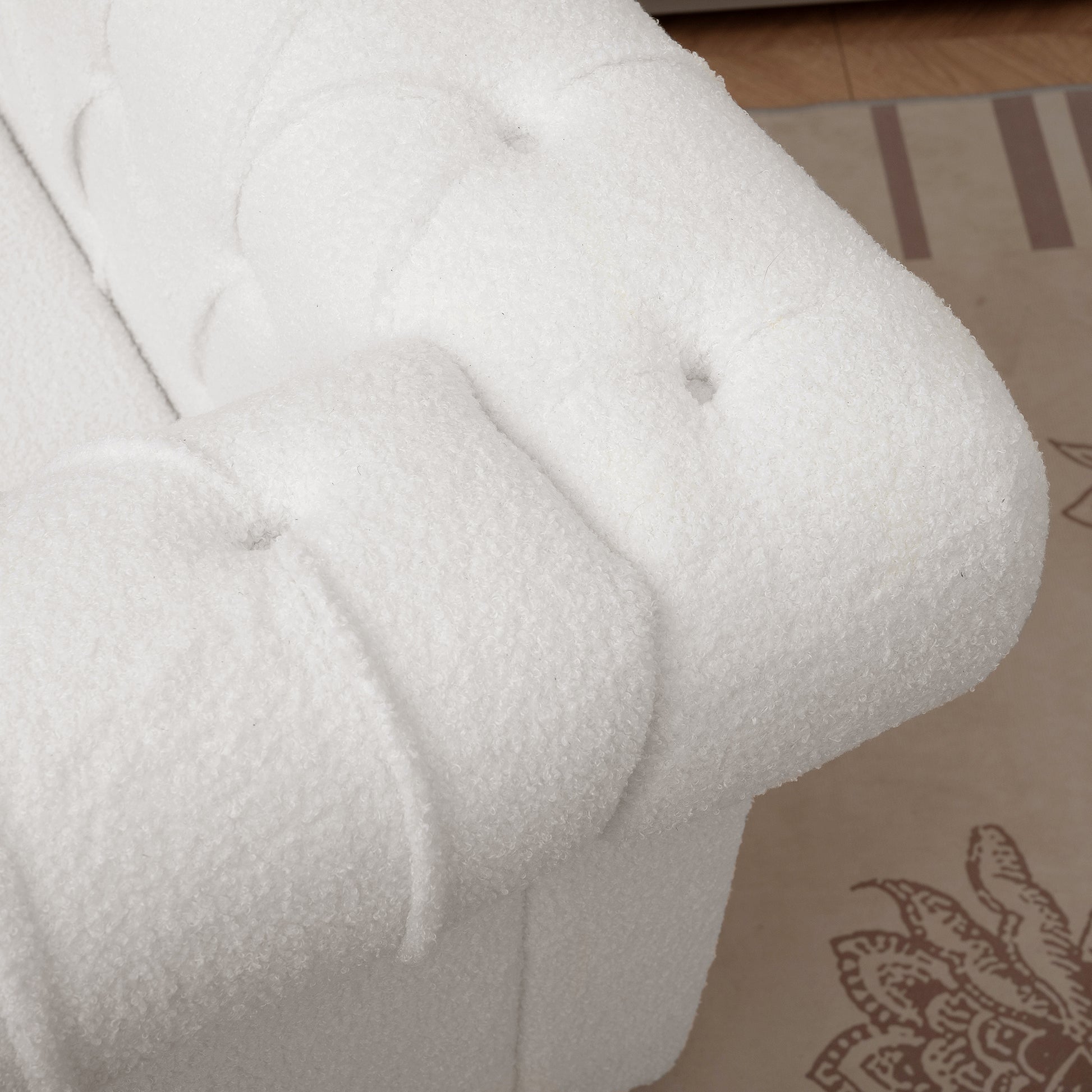1 Seater Sofa For Living Room White Fabric