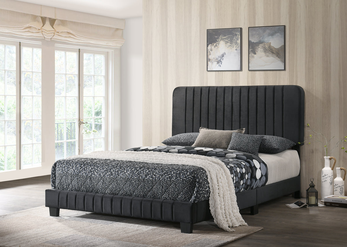 Lodi G0407 Fb Up Full Bedblack Black Foam Velvet