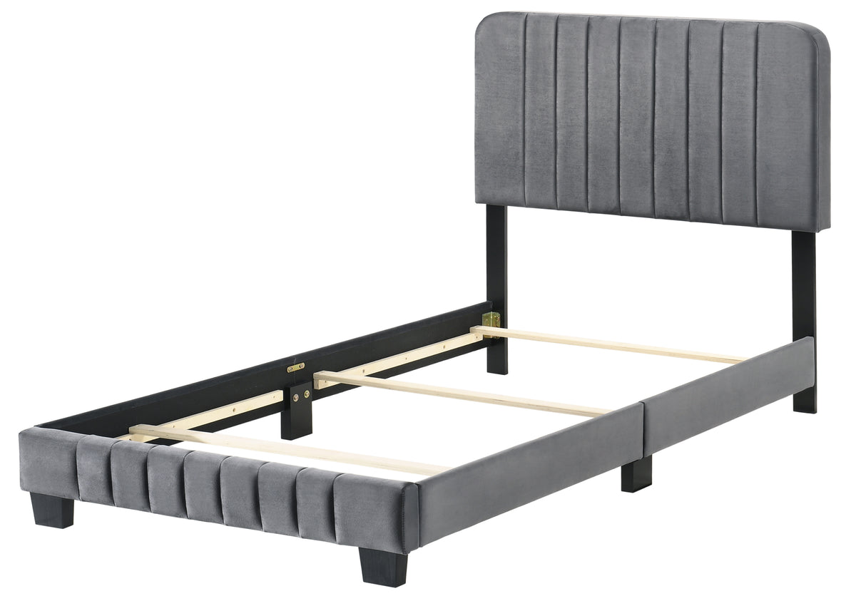 Lodi G0408 Tb Up Twin Bedgray Gray Foam Velvet