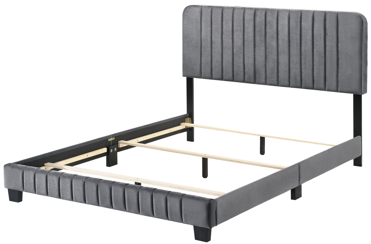 Lodi G0408 Qb Up Queen Bedgray Gray Foam Velvet