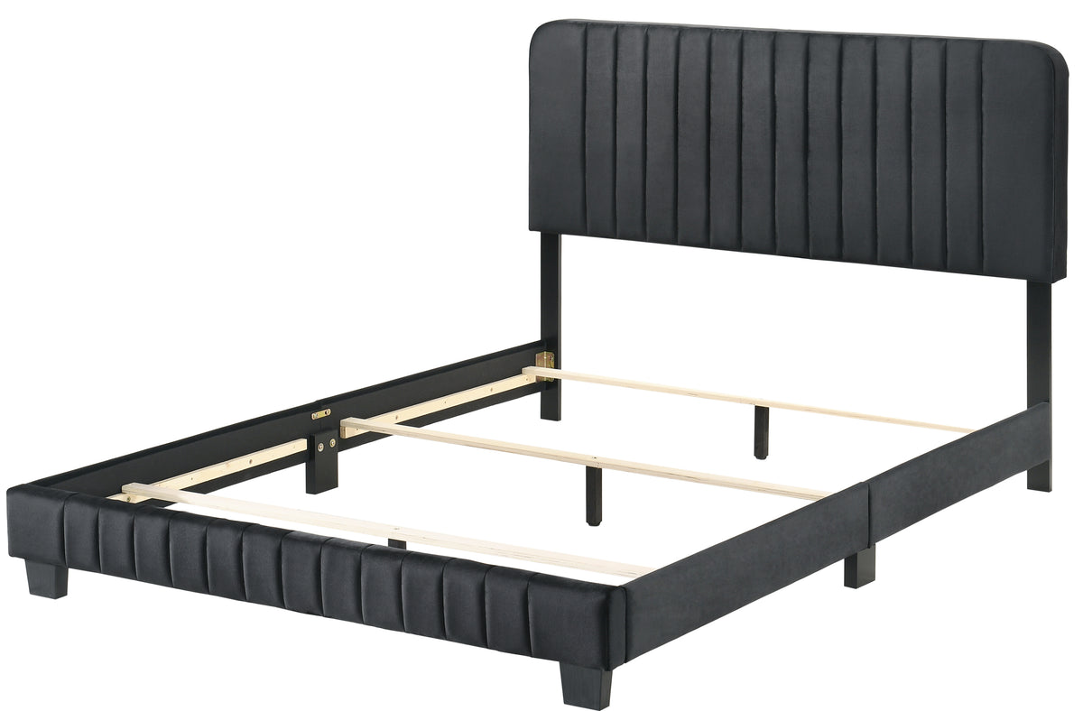 Lodi G0407 Fb Up Full Bedblack Black Foam Velvet