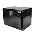 24 Inch Aluminum Stripes Plated Tool Box Pick Up Truck Bed Rv Trailer Toolbox Waterproof Square Storage Organizer With Lock And Ke Black 24