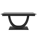 6 Piece Wood Half Round Dining Table Set Kitchen Table Set With Long Bench And 4 Dining Chairs, Modern Style, Gray Gray Wood Dining Room Bench Seating Rubberwood Rectangular Dining Table With Chair And Bench Upholstered Chair Wood Gray Solid Back Seats 6