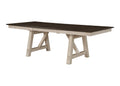 7Pc Cottage Style Extendable Dining Table Set Chalk Gray Tow Tone Finish Upholstered Chair Dining Room Wooden Furniture Two Self Storing Refectory Leaves Solid Wood Wood Wood Cream Seats 6 Wood Dining Room Transitional Rectangular Dining Table With Chair