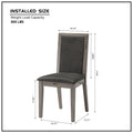 Dining Chairs Set Of 2 Wood Dining Room Chair With Mdf Sponge Back, Kitchen Room Chair Side Chair, Light Grey Base With Grey Cushion Dark Gray Foam Wood
